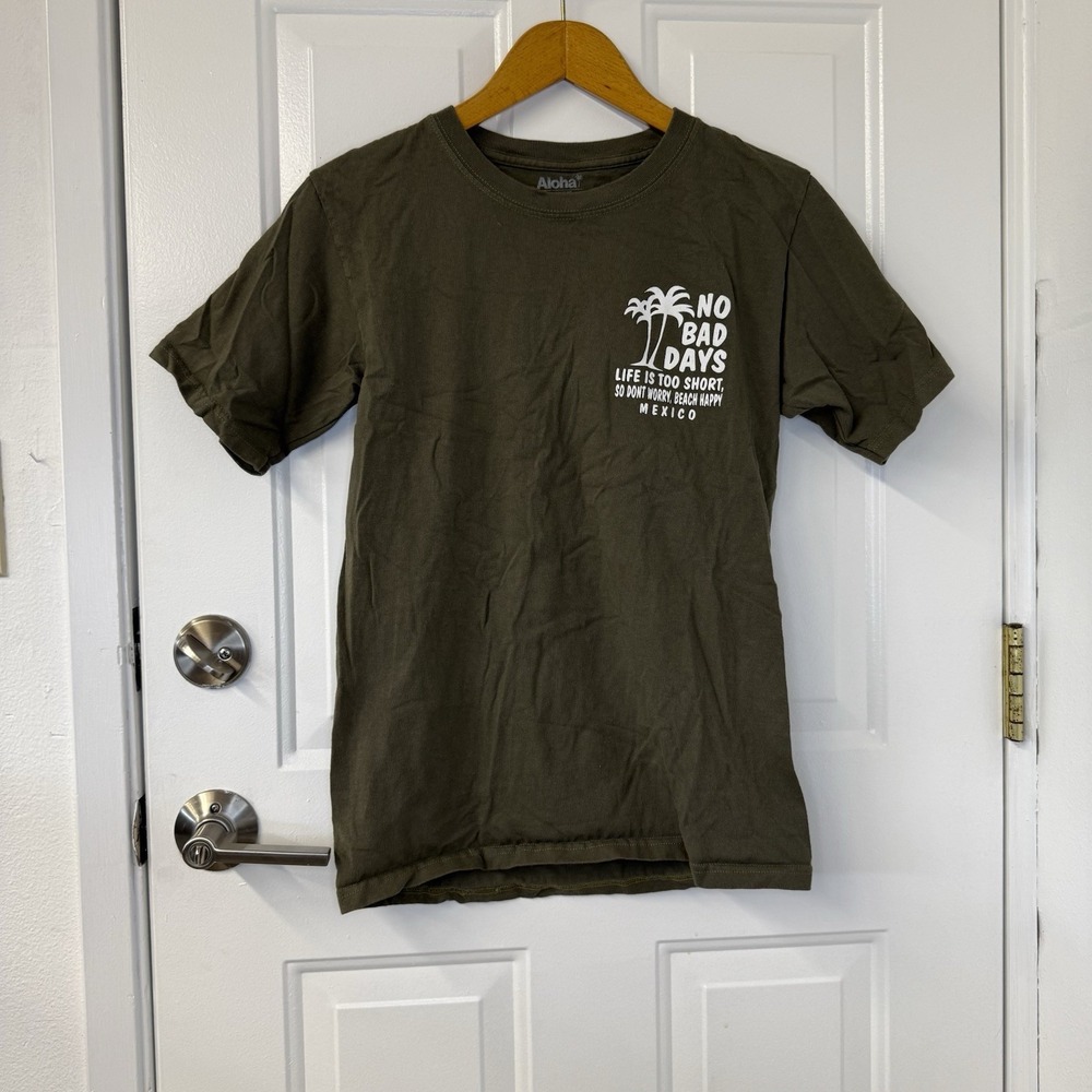 NWOT Shirt Tee Mens S Todos Santos Green No Bad Days Take A VW Van Mexico